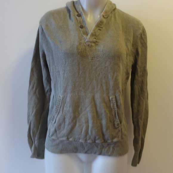 Ralph Lauren Rugby 100% Linen Gray Hooded Sweater Sz S* - Picture 2 of 7